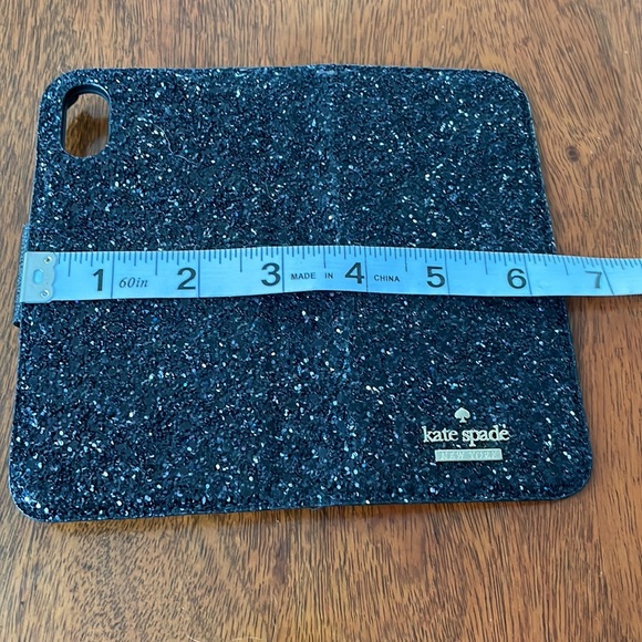 Kate Spade sparkly black phone and card holder. Two card holders, magnetic flap. - Picture 6 of 15